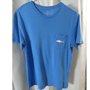 Vineyard Vines Youth Unisex XS Shark T-Shirt Blue Short Sleeves Logo